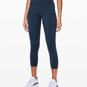 Lululemon Fast and Free High-Rise Crop 23" *Non-Reflective True Navy $118 Retail